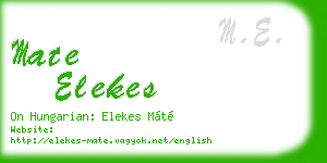 mate elekes business card